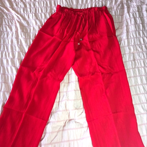 Amanda Smith Pants - Amanda Smith Red Pants 100% Silk